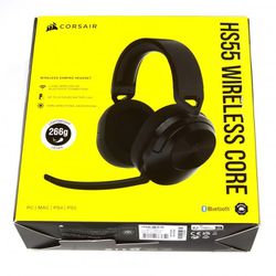 Corsair HS55 Wireless CORE Gaming Headset Gaming Headphone - Low-Latency 2.4Ghz, Up to 50ft Bluetooth Range, Omni-Directional Microphone - Black