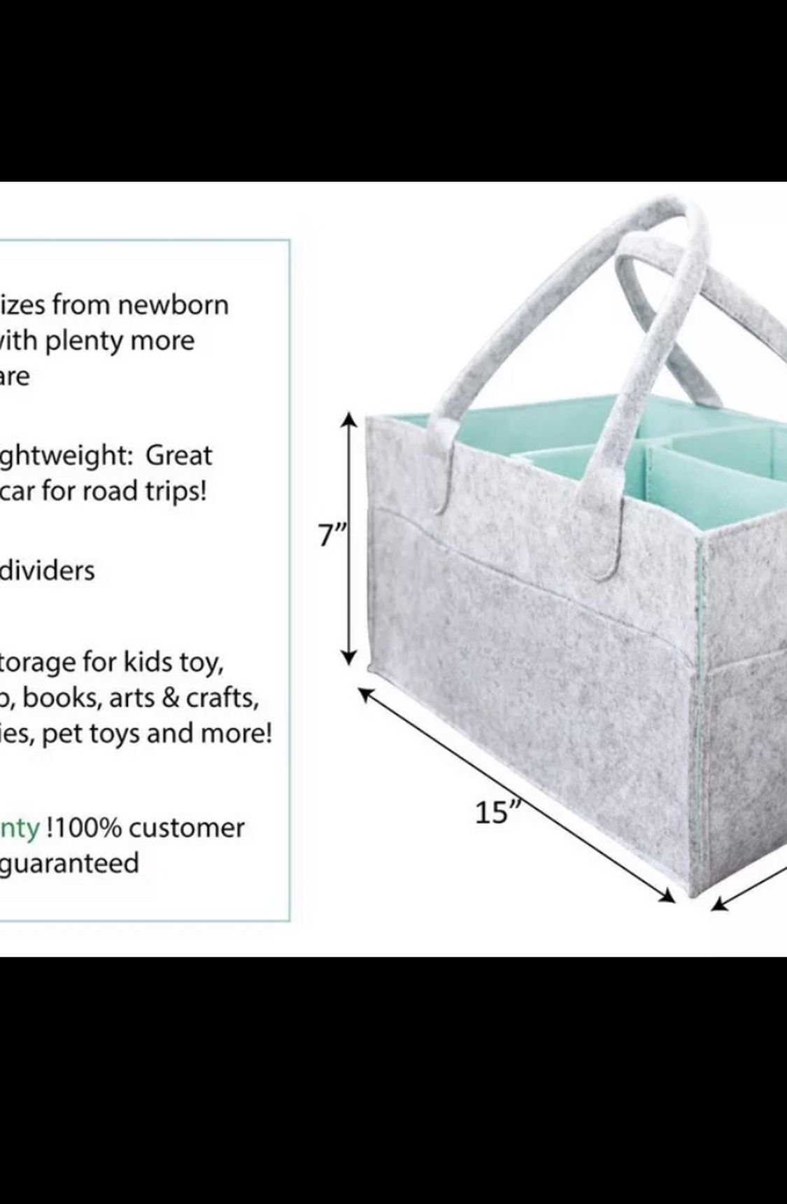 Infant Nappy Storage Bin Baby Diaper Wipes Bag Caddy Organizer Basket co-friendly Easy-carry Wet Wip