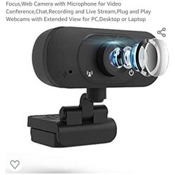 Webcam 1080P,FUVISION Computer Camera with Manual Focus,Web Camera with Microphone for Video Conference,Chat,Recording and Live Stream,Plug and Play W