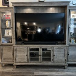 Entertainment Center With Two Coffee Tables 