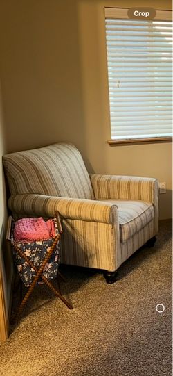 Two Free Upholstered Accent Armchair with Stripe Pattern
