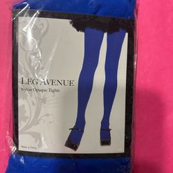 Blue Opaque Tights 