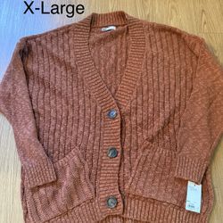 Women Cardigan Sweater New With Tags. Size X-Large