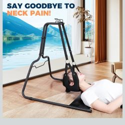 Stretcher Hammock with Stand for Neck Decompression, Cervical Traction Device Stand Steel Heavy Duty, Neck Decompressor Neck Stretching Strap