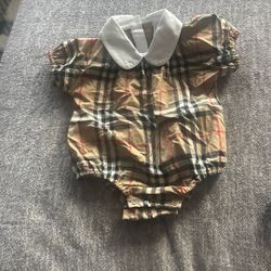 1 Month Burberry Girl Onesie 