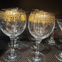 Six Versace Wine Glass