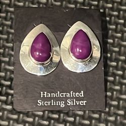 Sterling silver teardrop Sugilite earings