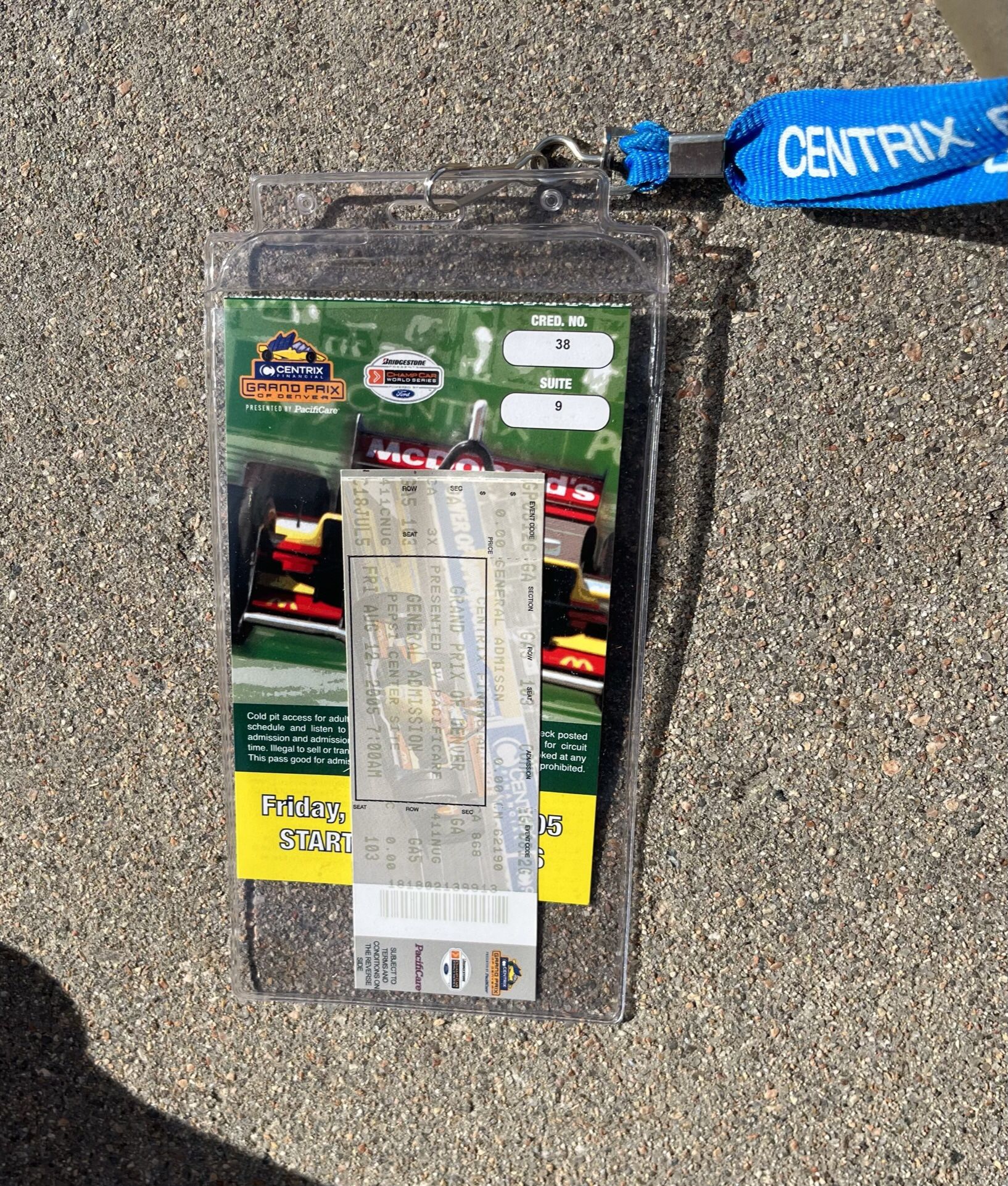 Grand Prix of Denver 2005 Ticket With Lanyard