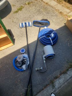 Pool vacuum and skimmer plus random fasteners