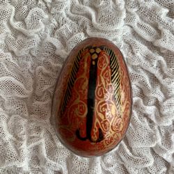 Vintage St. Petersburg Russian Handpainted Wood Egg