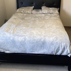 Queen Bed Frame and Mattress 
