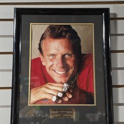 Joe Montana San Francisco 49ers Framed Football Photo Display Collectible Piece
