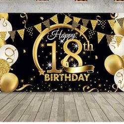 Birthday Decoration Banner 18 Yrs Old