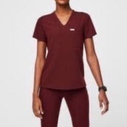 Figs Scrubs Top + bottom Included (Burgundy)
