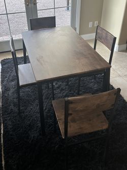 5-Piece Industrial Dining Table Set