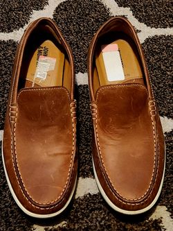 Johnston & Murphy Men's Brown Leather Slip-On Dress Loafers Round Toe US 8 M