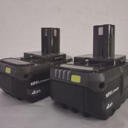 2 Pack Original RYOBI 4.0Ah 18V PBP005 LITHIUM-Ion ONE+  Batteries