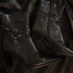 ALDO Black leather ankle boots