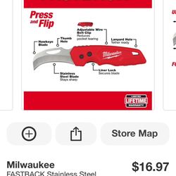 Hook Blade Milwaukee Knife $15