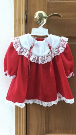 Red and white Christmas dress Size 12 mo