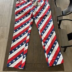 BRAND NEW Royal and Awesome Pars and Stripes Golf Pants