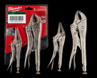 Milwaukee Curved Jaw Locking Pliers Set (6” & 10”)
