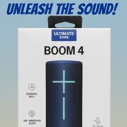 Ultimate Ears BOOM 4 Portable Bluetooth Speaker - Blue (New in Box)