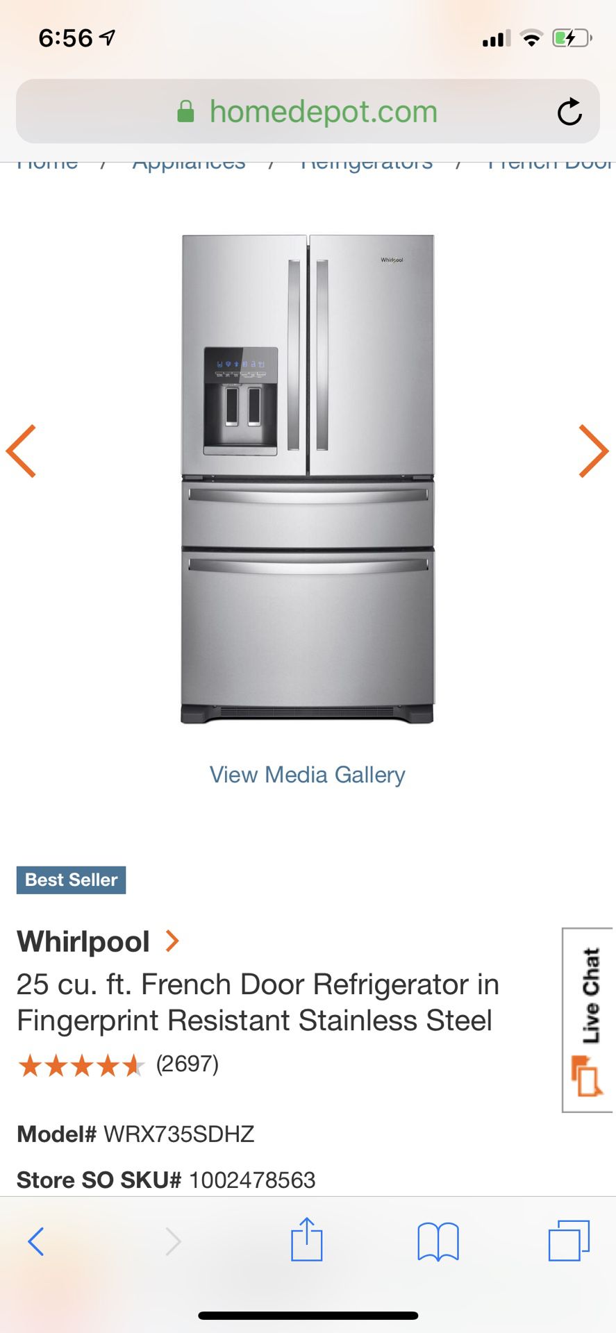 Whirlpool fridge we upgraded and selling this one great condition 700 OBO