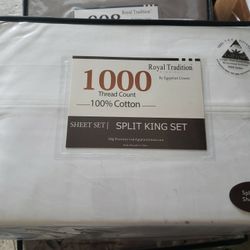 Royal Tradition 1000th Count 100/Cotton Split King Size Sheet Set