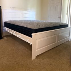 White King Bed With Mattress 