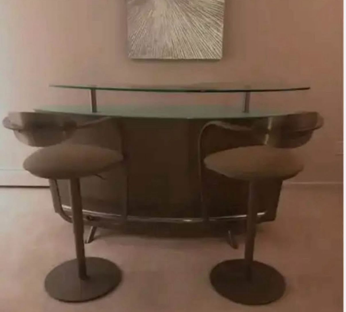Modern Bar Set With Custom Stools