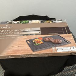 Crofton Cast Iron Reversible Grill/Griddle - New In Box