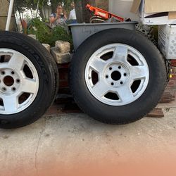 3 Chevy Rims 17 No Hubcaps And 2 Tires