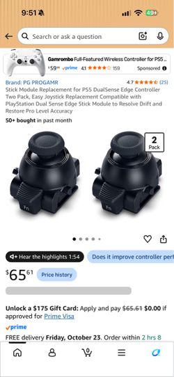 PS5 DualSense Edge Stick Module Replacement 1 Pack
