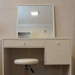 Ikea SYVDE Makeup & Dressing Table With Mirror & Chair