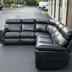 Couch/Sofa Sectional - Manual Recliner - Leather - Black - Delivery Available 🚛