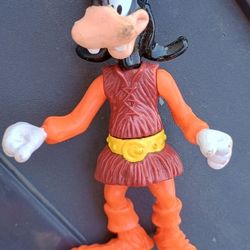 Vintage GOOFY DISNEY Viking Character Poseable Figurine Plastic Toy Collectible 4"