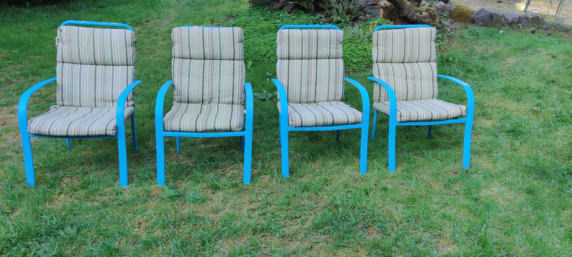 4 Outdoor Chairs With Cushions 