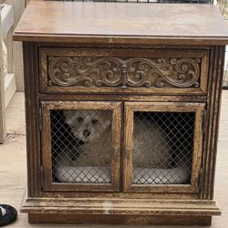 Wood End table DIY repurpose small dog kennel 