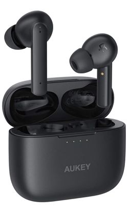 AUKEY AUKEY-EP-N5 Black Bluetooth Wireless In-Ear Headphones 35-Hour Playtime & USB-C Quick Charge: The earbuds offer 7 hours of music and calls on