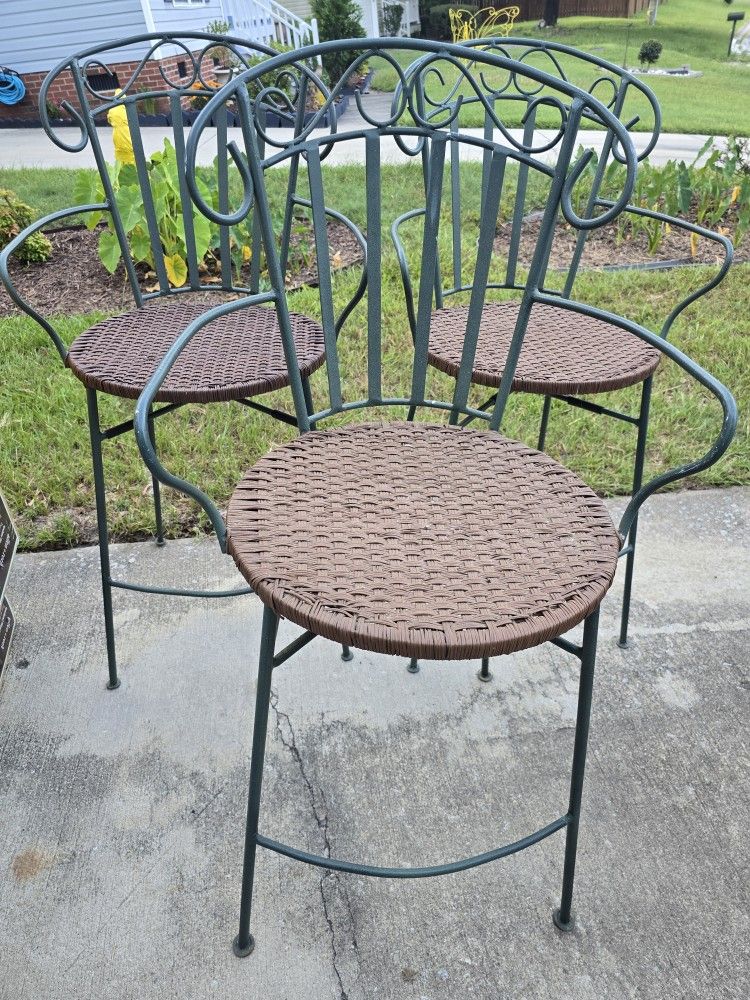 3 Iron Bar Stools