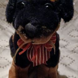 Used Rottweiler Puppy Dog Plush Stuffed Animal Toy