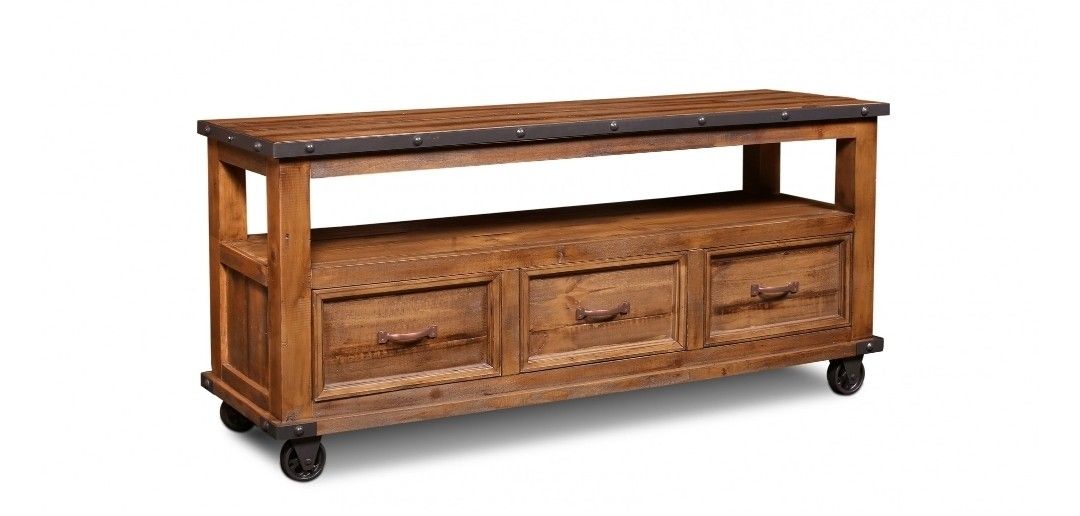 URBAN RUSTIC 65'' TV STAND WITH CASTERS