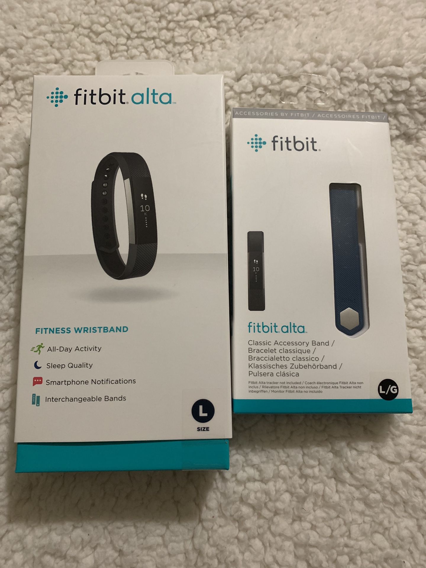 Fitbit alta black + extra band blue - Large