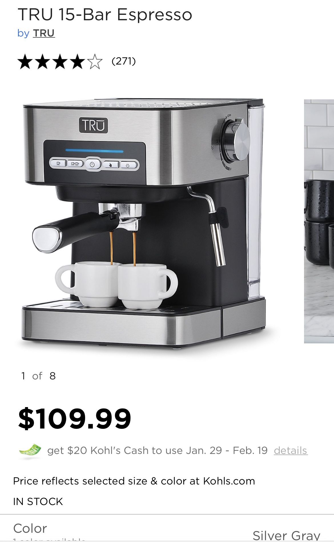 TRU 15-Bar Espresso Maker 