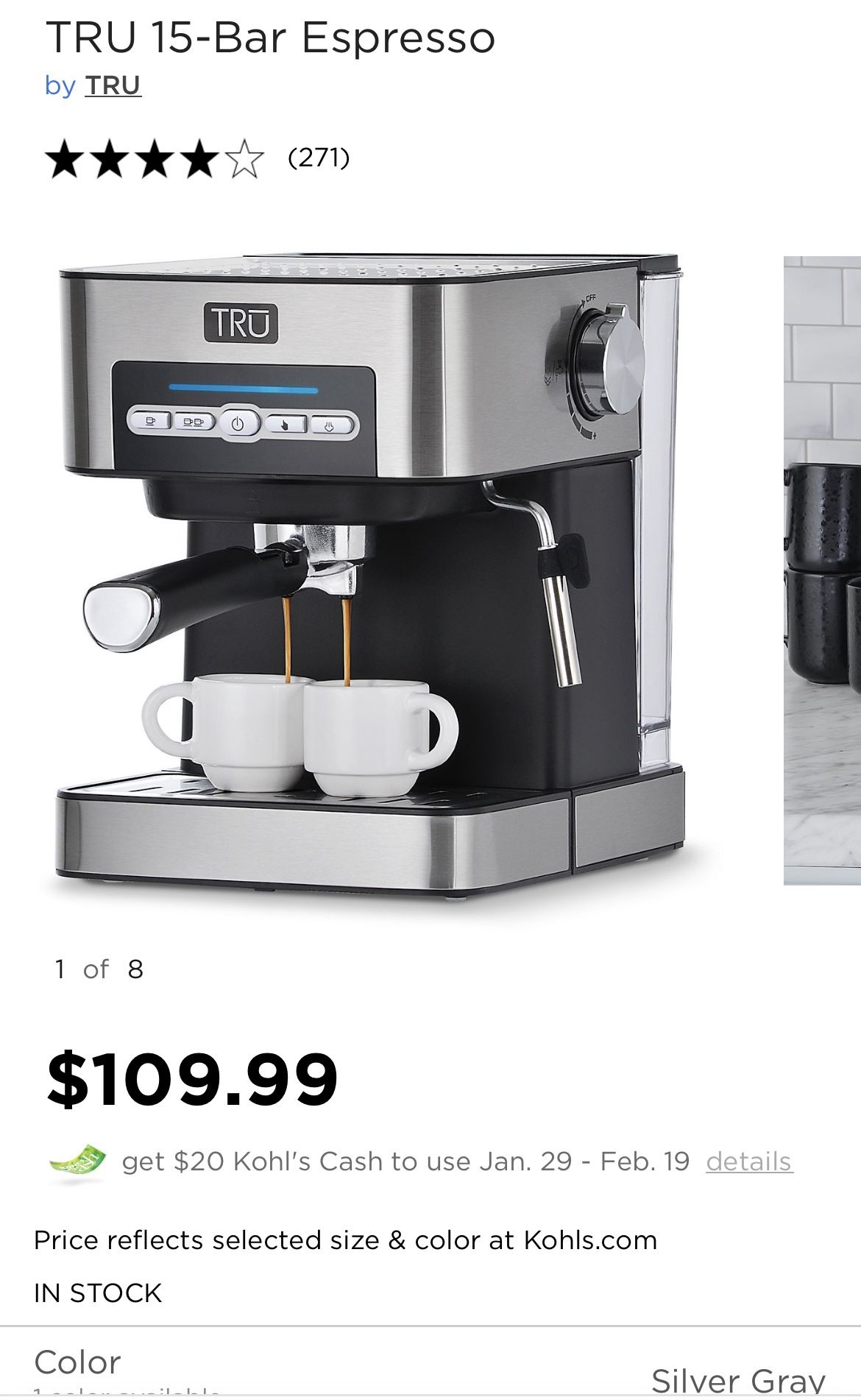TRU 15-Bar Espresso Maker