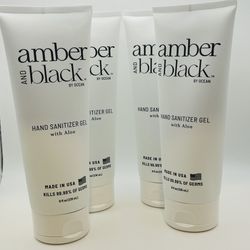 Amber and Black by Ocean - Hand Sanitizer Gel with Aloe - 8 fl. oz. - Pack of 4