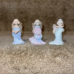 Russ Berrie 3” Pastel Angel lot of 3 Porcelain Figurine Statue 16711