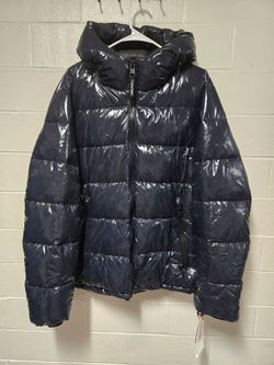 New Calvin Klein Puffer / Shiny Wet Look Jacket / MSRP $250 / L