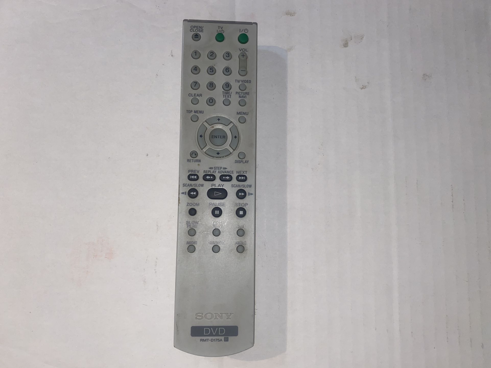 SONY RMT-D175A Remote Control OEM for Many DVP- Model CD / DVD Players